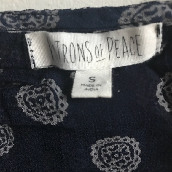 Navy Patrons of Peace Open Back Patterned Tank - Picture 3 of 8